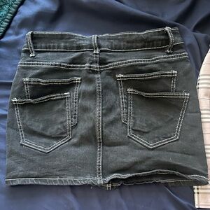 Classic Black Denim Mini Skirt Double Pocket Design y2k